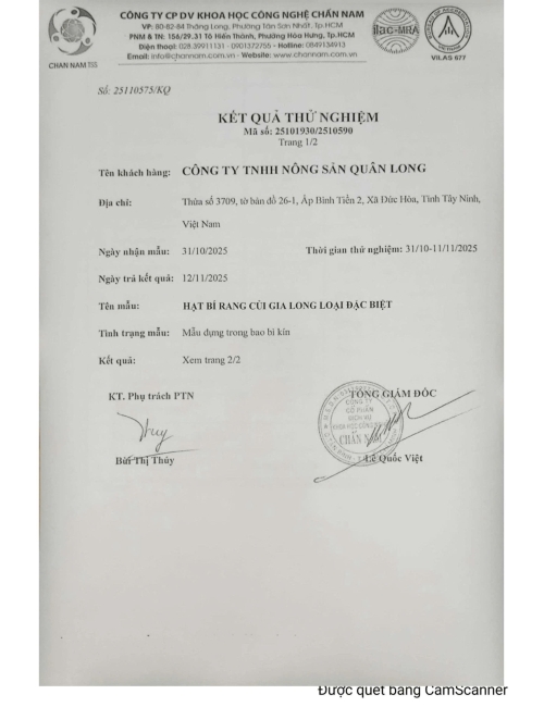 BẢN TỰ CÔNG BỐ HẠT BÍ ĐẶC BIỆT