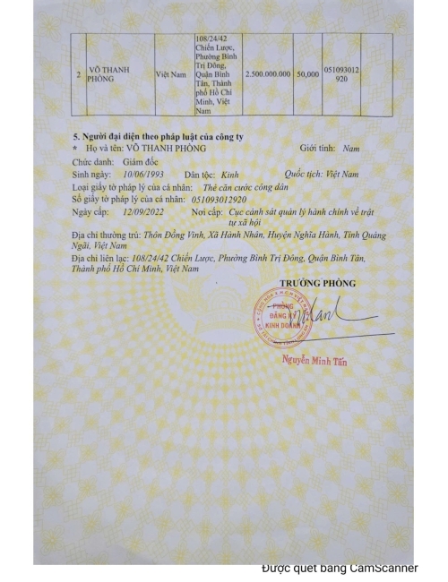 BẢN TỰ CÔNG BỐ HẠT BÍ ĐẶC BIỆT