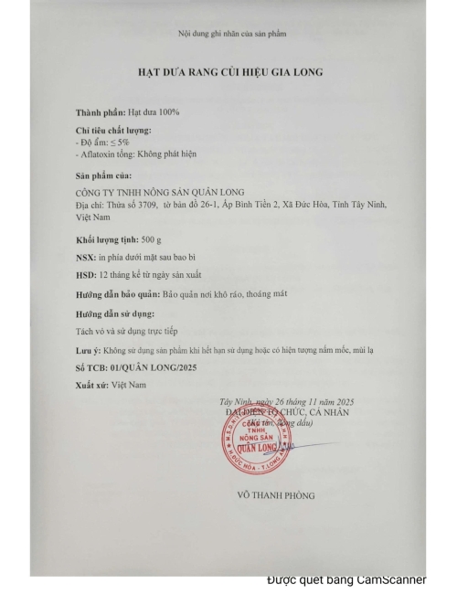 BẢN TỰ CÔNG BỐ HẠT BÍ ĐẶC BIỆT